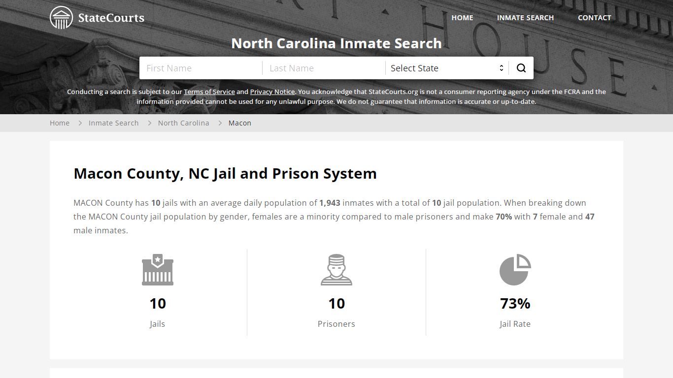 Macon County, NC Inmate Search - StateCourts