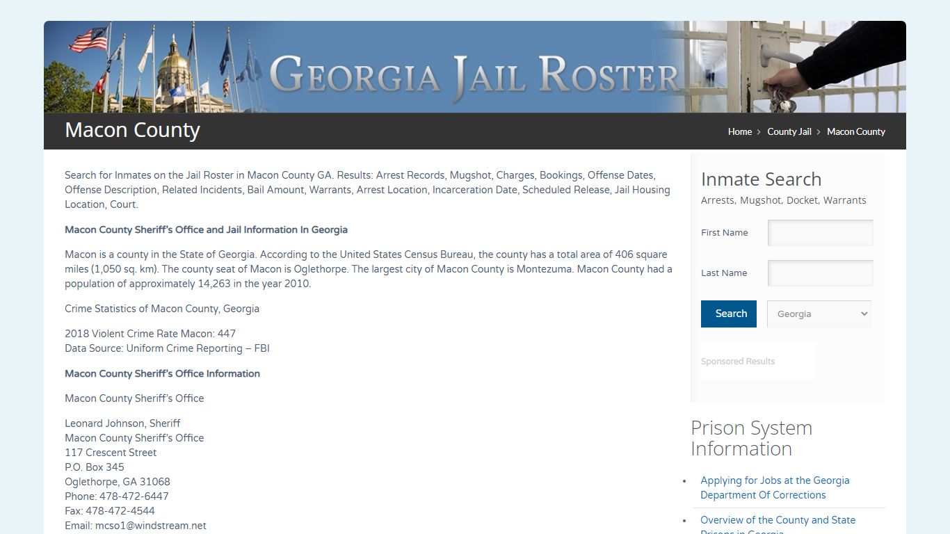 Macon County | Georgia Jail Inmate Search